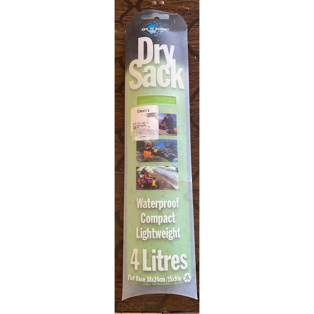 Sea to Summit 4L Dry Sack Green Waterproof Roll Top Camping Kayak New